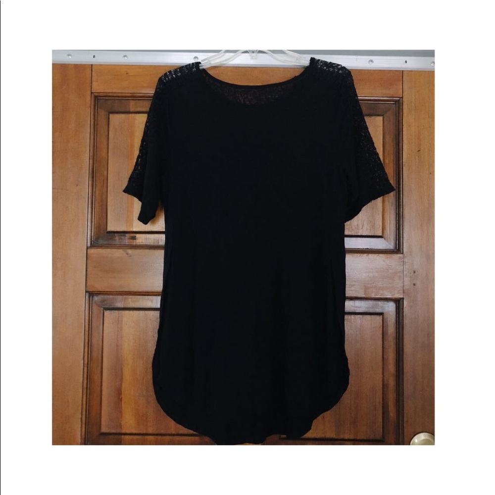 Black Top with Lace Detailing